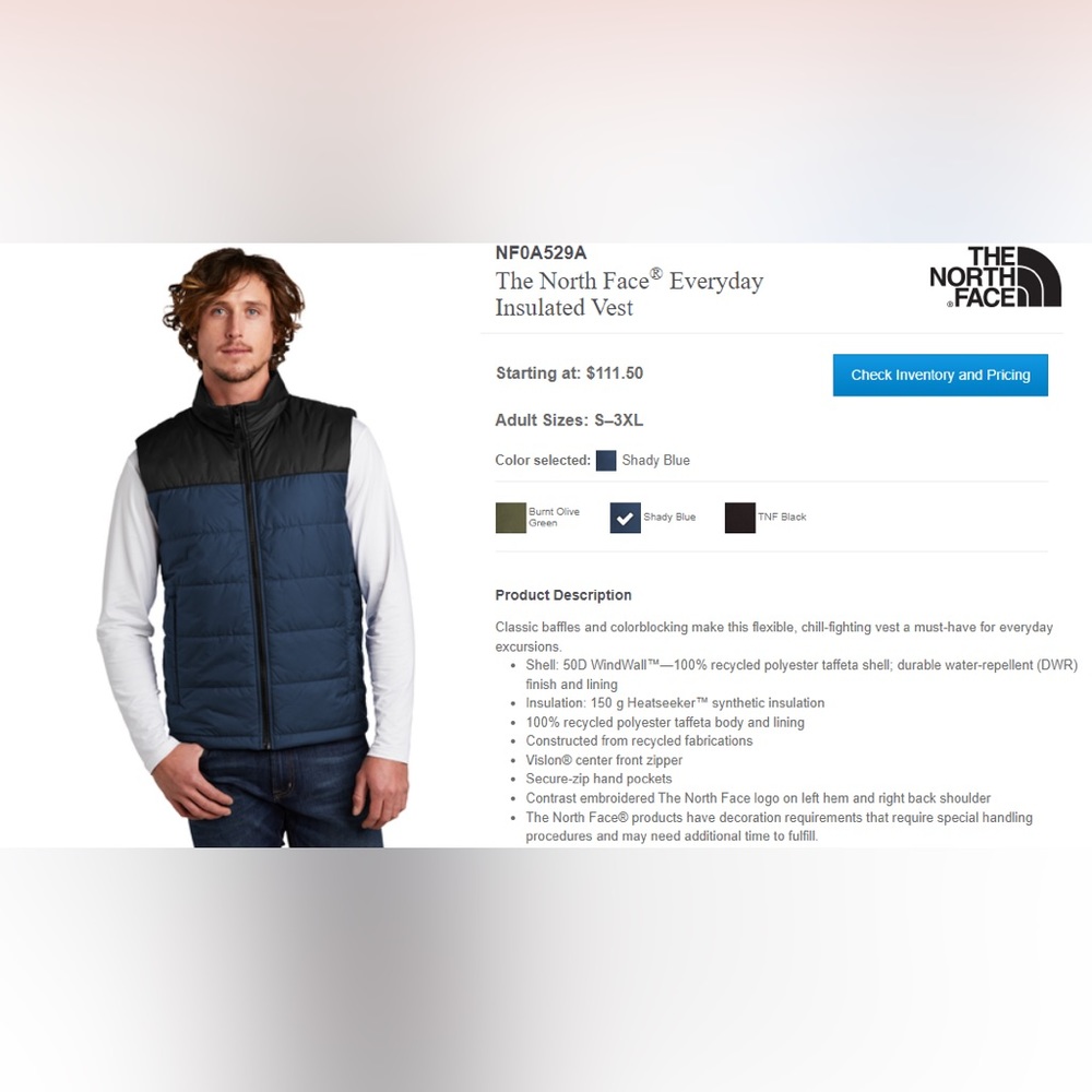 NF0A529A
The North Face® Everyday Insulated Vest blue